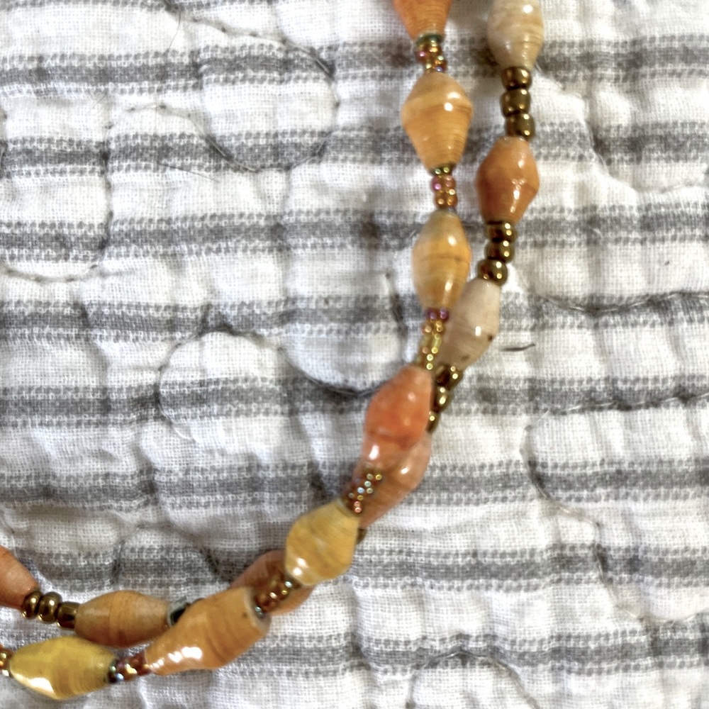 Wooden & Bead Necklace Long Necklace